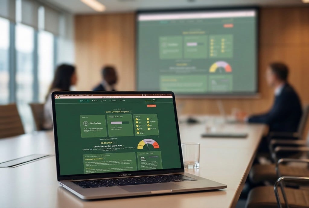 Team dashboard in meeting room